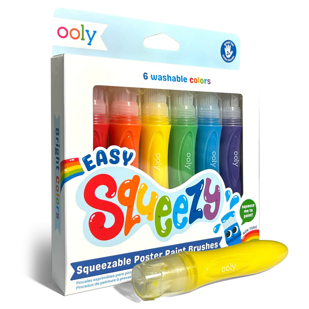 Ooly – Easy Squeezy Squeezable Poster Paint Brushes – Set of 6 Colors OOLY