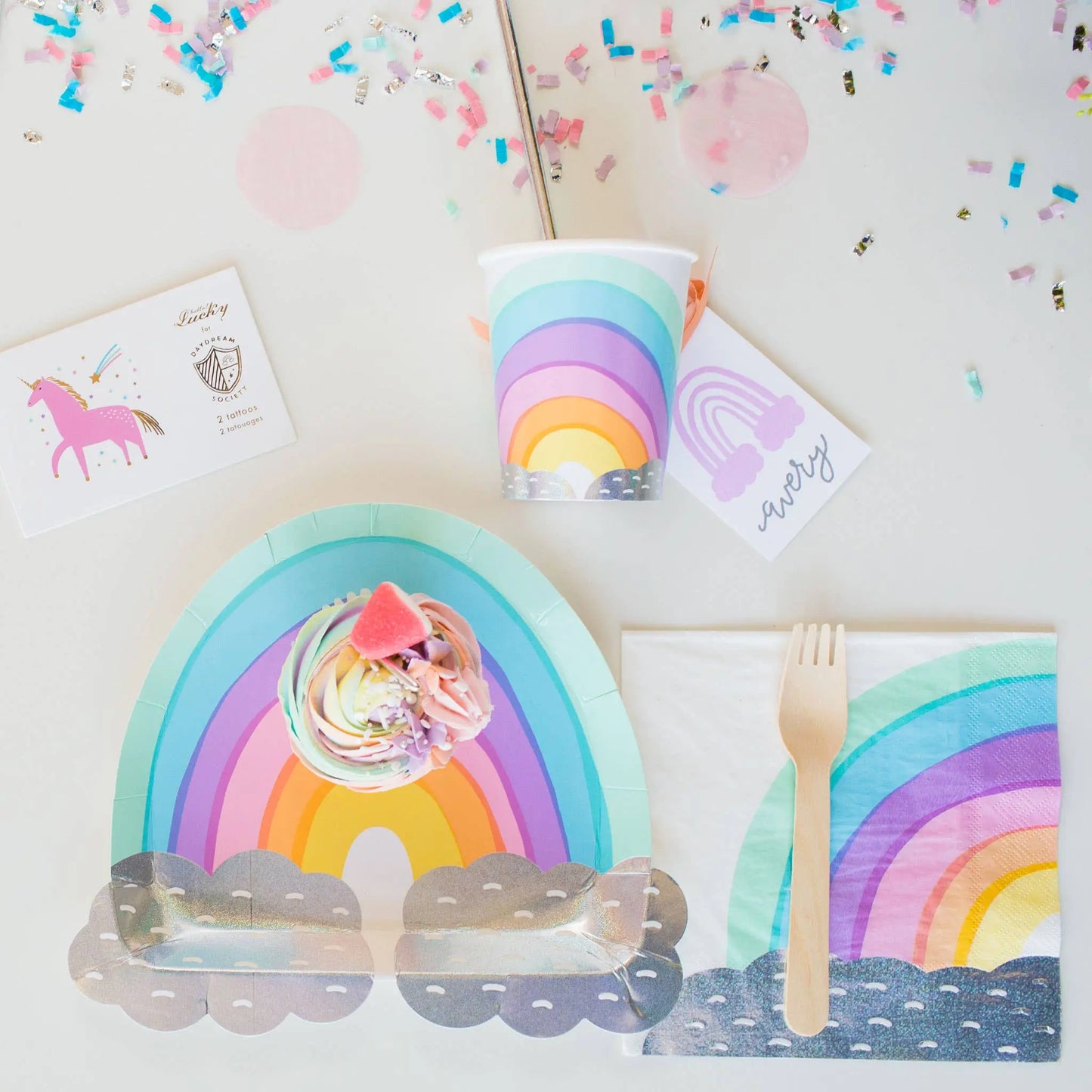 Over the Rainbow Large Plates - 8 Pk. Jollity & Co. + Daydream Society