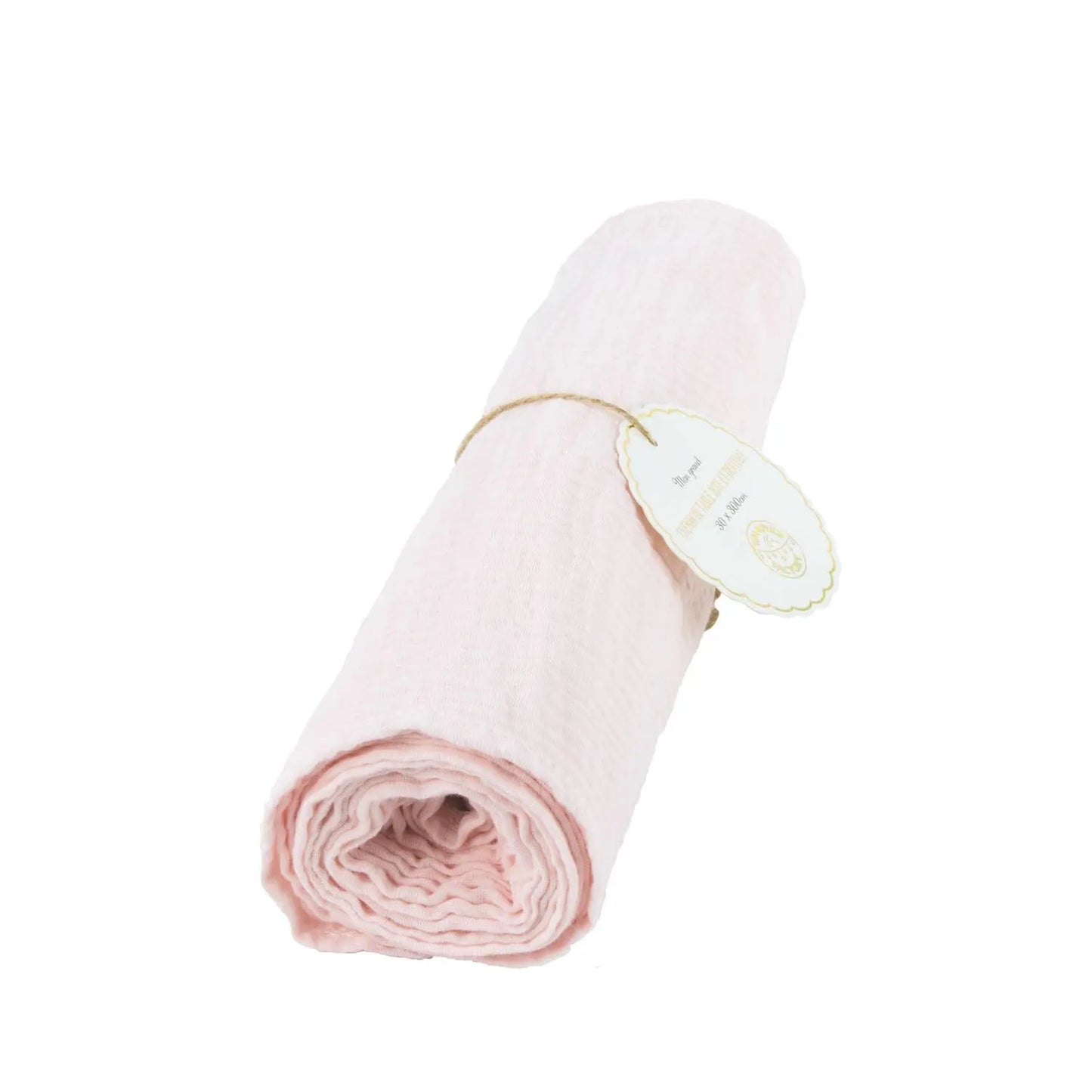 PASTEL PINK COTTON GAUZE TABLE RUNNER 300X30CM Tim&Puce Factory