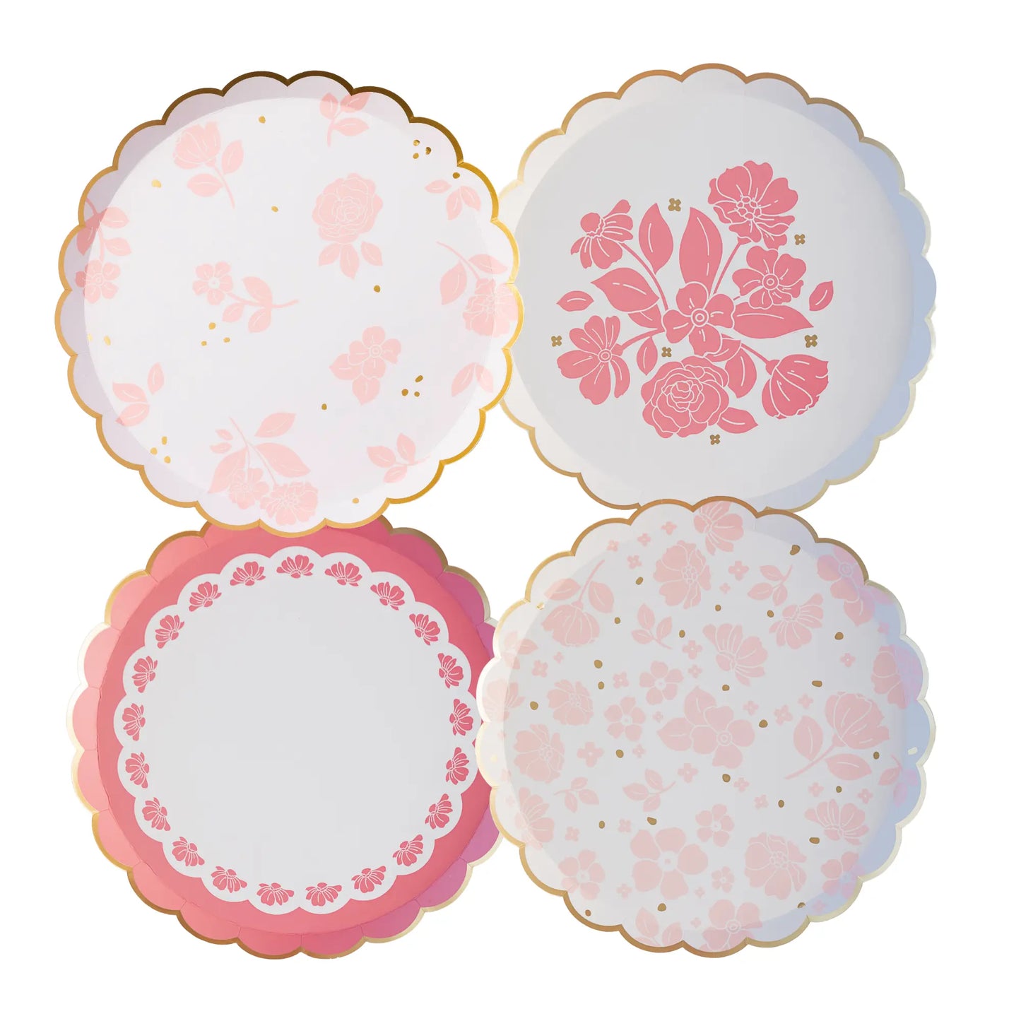 PETAL PINK ELEGANT FLORAL DESSERT PLATES Bonjour Fête