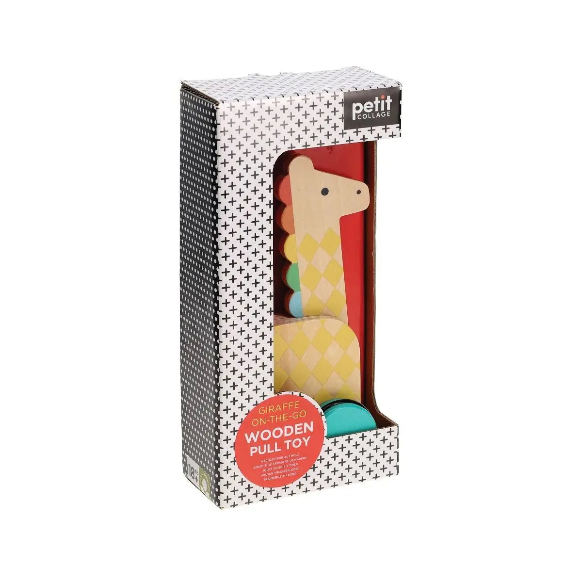 PETIT COLLAGE GIRAFFE ON-THE-GO WOODEN PULL TOY Petit Collage