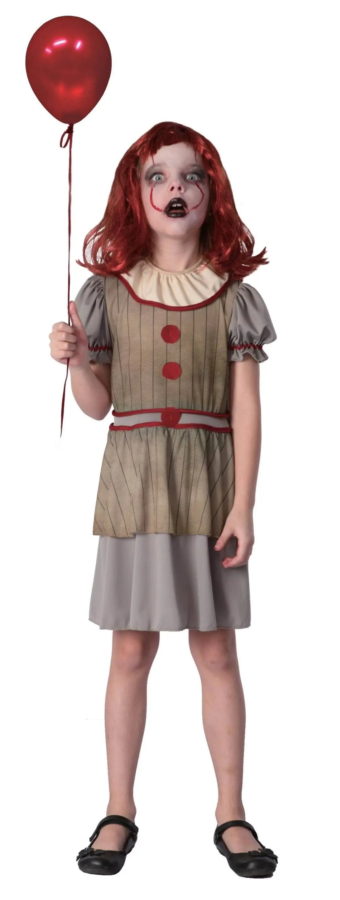 P'tit Clown - Evil Clown Costume - Girl Child - 5/6 Years P'tit Clown