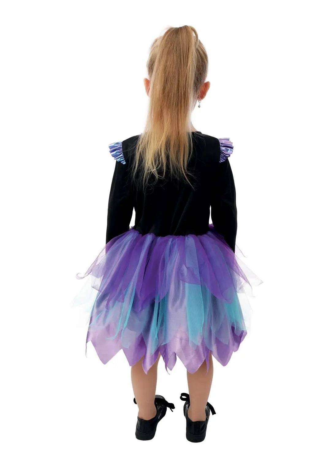 P'tit Clown - Iridescent Ruffled Skeleton Costume Girl 7-9 Years P'tit Clown