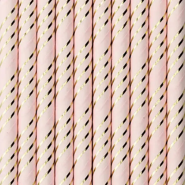 Paper Straws, light pink 19.5cm Partydeco