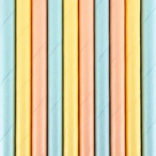 Paper straws Summer time, 19,5cm Partydeco