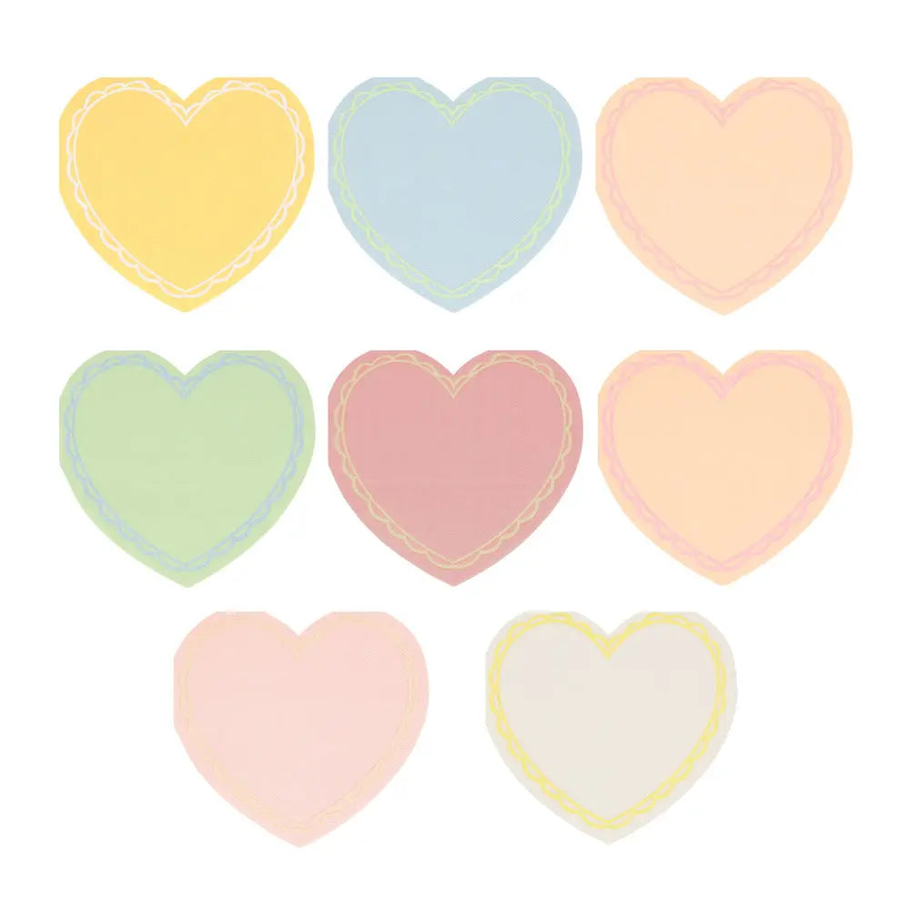 Pastel heart napkins S Meri Meri