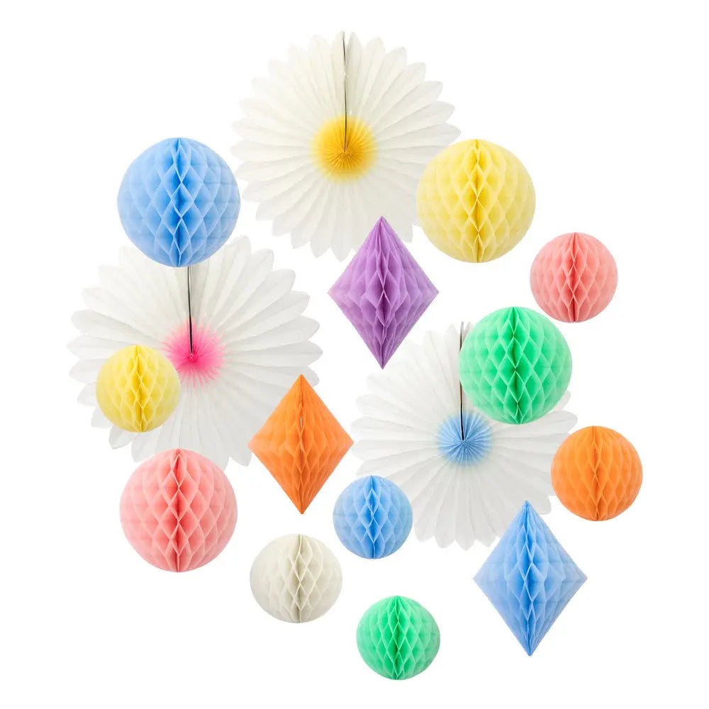 Pastel honeycomb decoration kit Meri Meri
