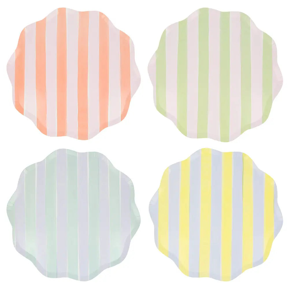 Pastel stripe dinner plates Meri Meri