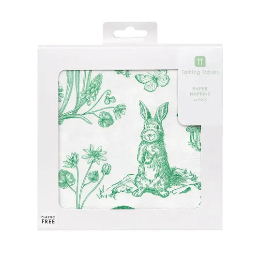 Pierre Easter Rabbit Paper Napkins - 20 Pack Talking Tables
