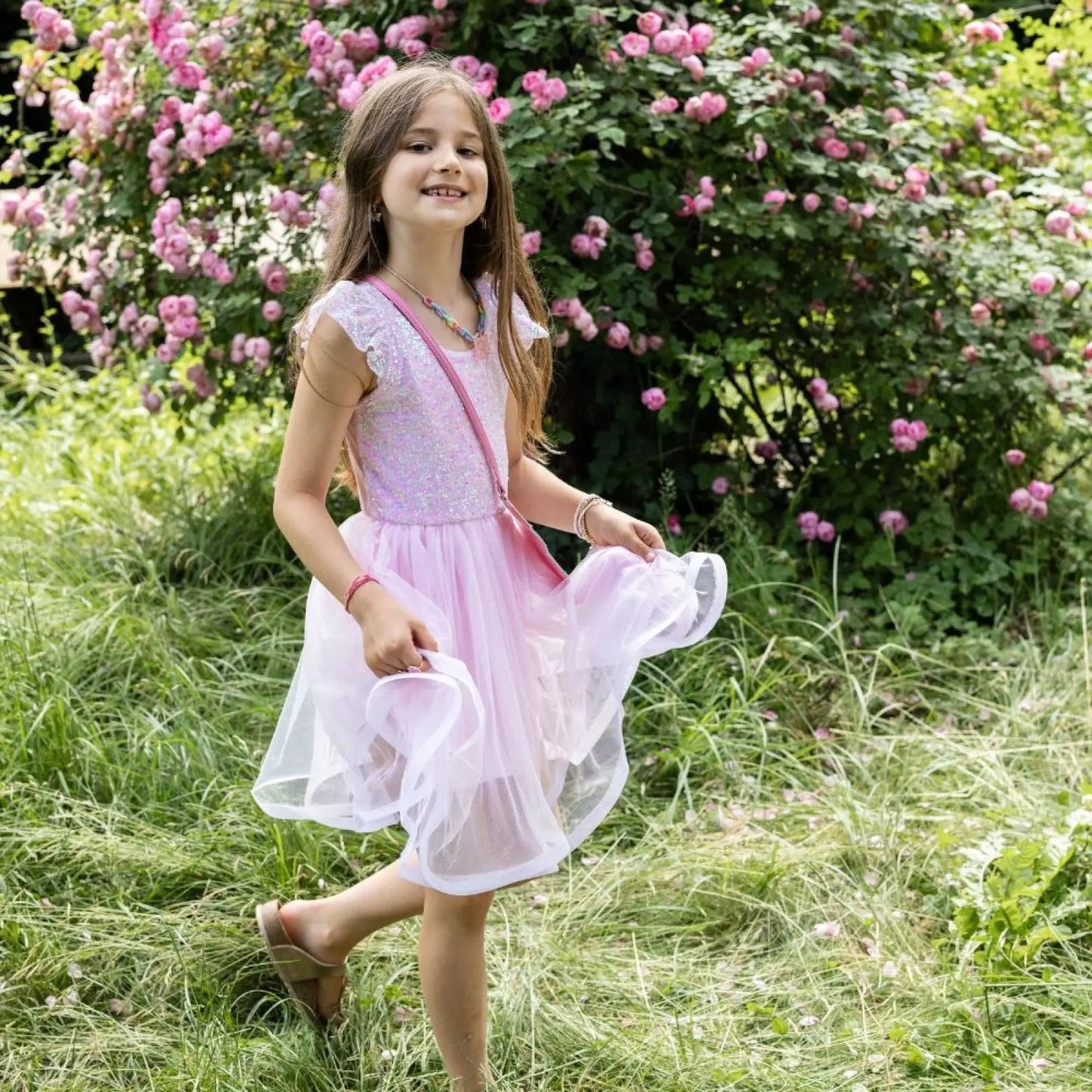 Pink Sequin Twirl dress Great Pretenders