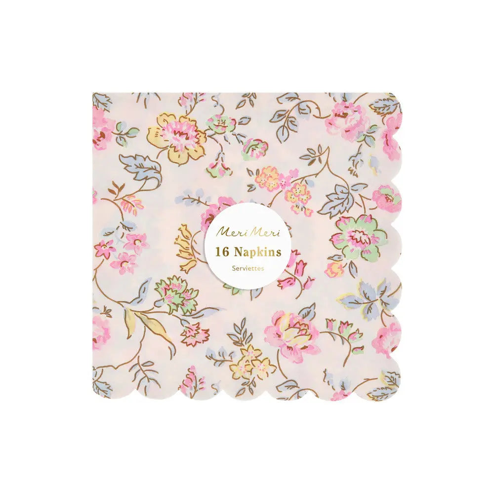 Pink chintz napkins L Meri Meri