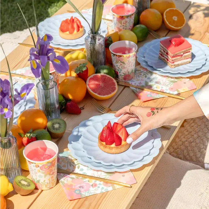 Plain cardboard plate Ø23cm Blue Pastel Oh yeah!