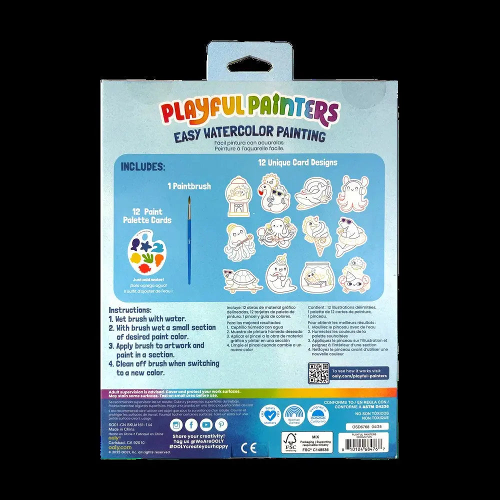 Playful Painters: Easy Watercolor Painting Kit – Ocean Pals (25 PC Set) OOLY