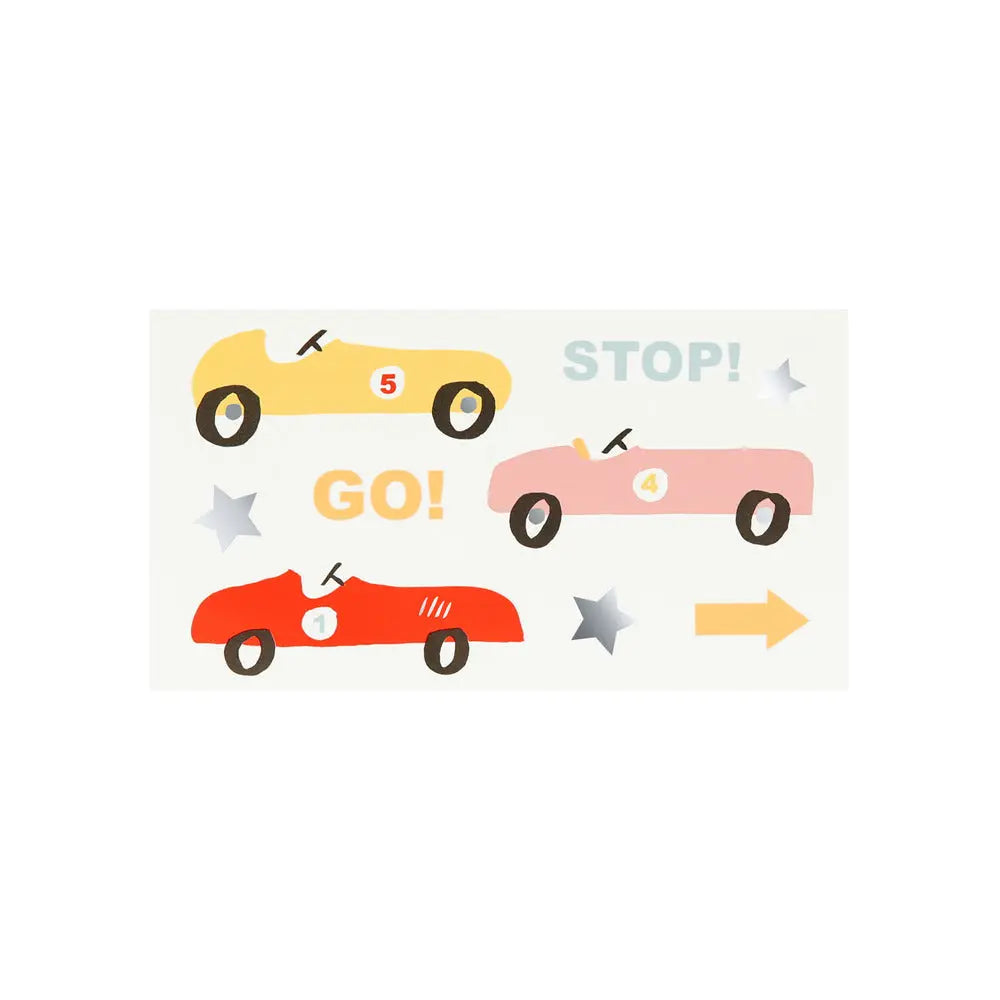 Race Cars Tattoos (x 2) Meri Meri