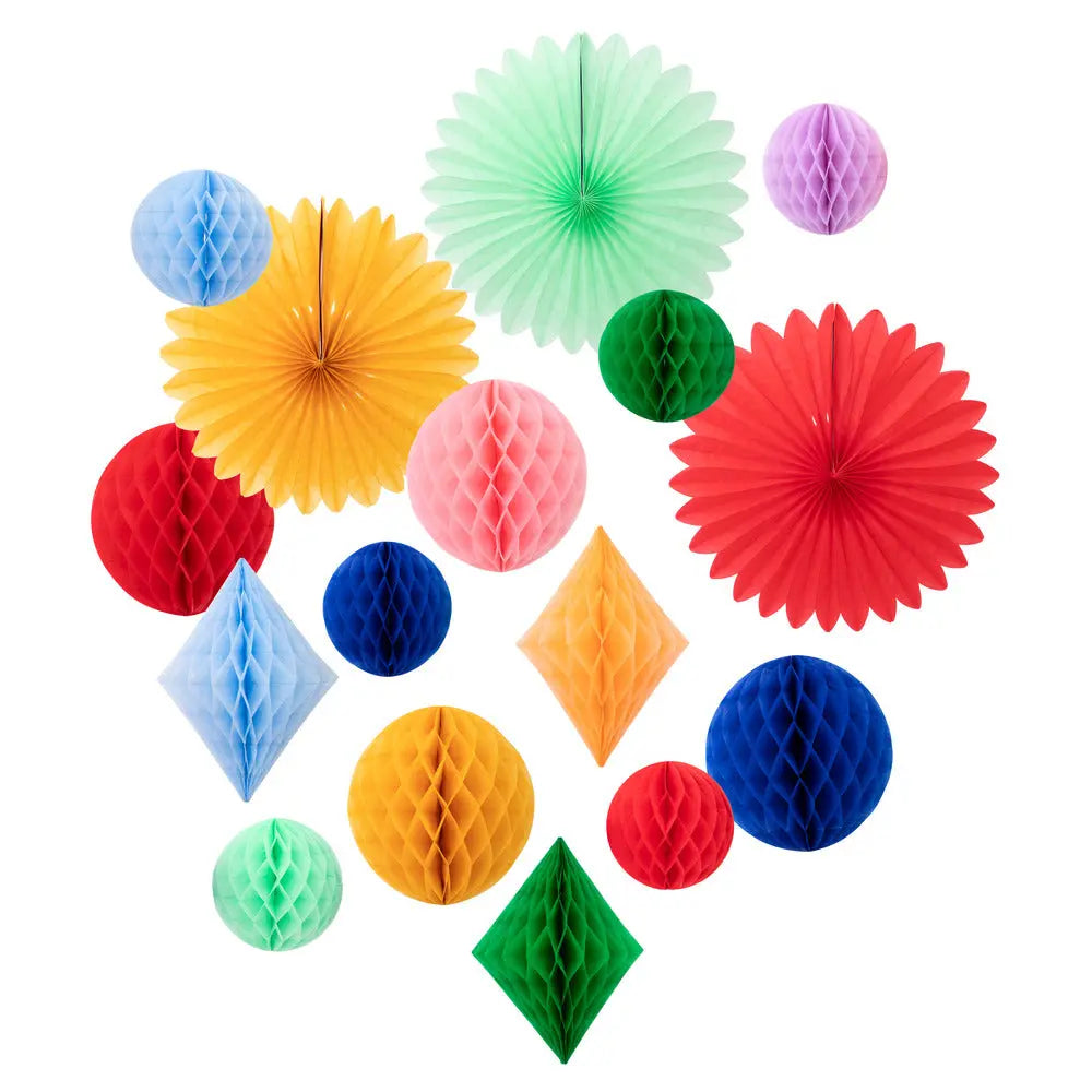 Rainbow honeycomb decoration kit Meri Meri