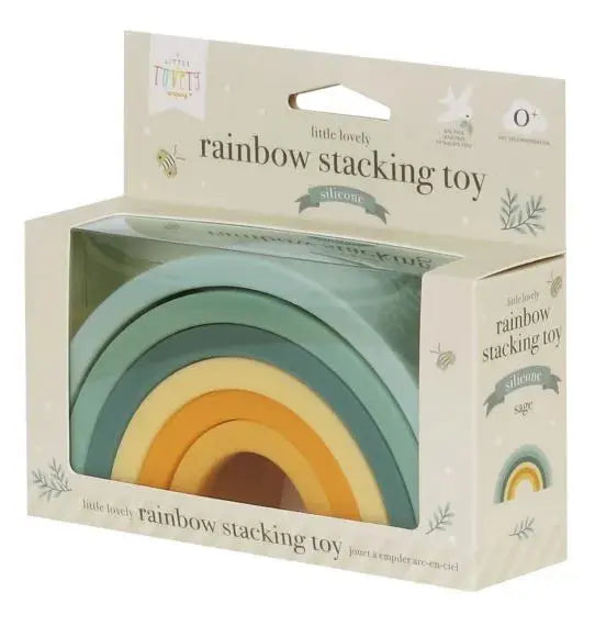 Rainbow stacking toy: sage A Little Lovely Company