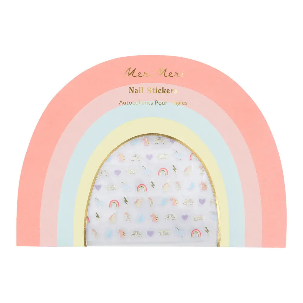 Rainbow unicorn nail stickers Meri Meri