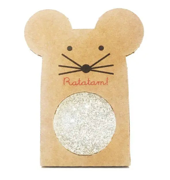 Ratatam! - 43mm silver glitter mouse bouncing ball Ratatam!