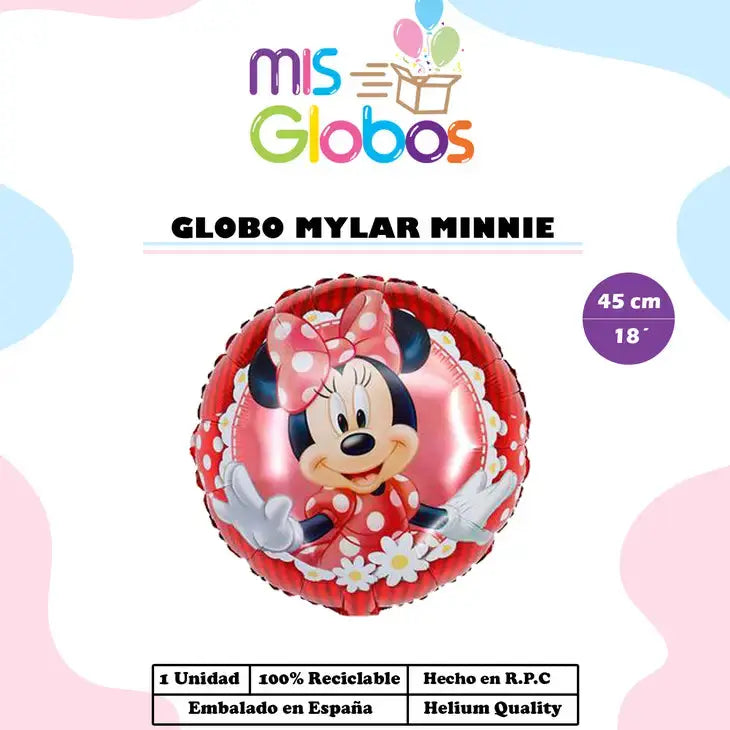 Red Minnie Mylar Balloon Mis Globos