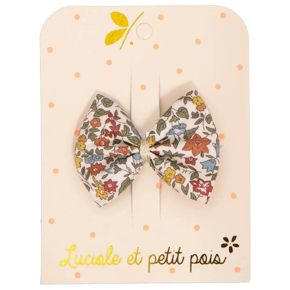 Ribbon bow clip - Liberty Ava autumn Luciole et Petit Pois