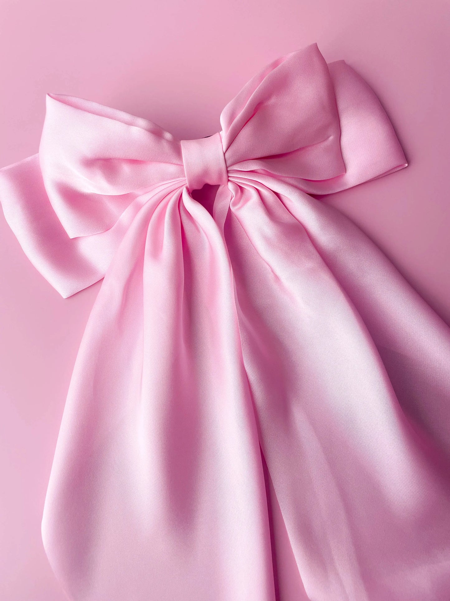 Rock Paper Scissors - Silky Oversized Ribbon Hair Bow Barrette: Dusty Rose Rock Paper Scissors