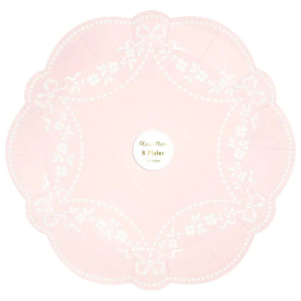 Rococo pink dinner plates Meri Meri