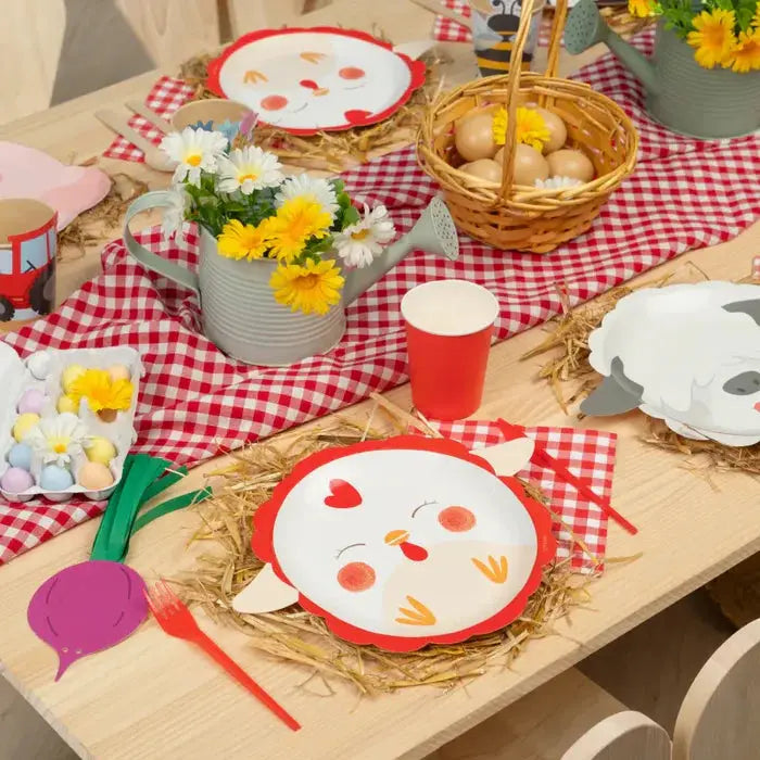 Round flat cardboard plate Ø22.5 cm farm Oh yeah!