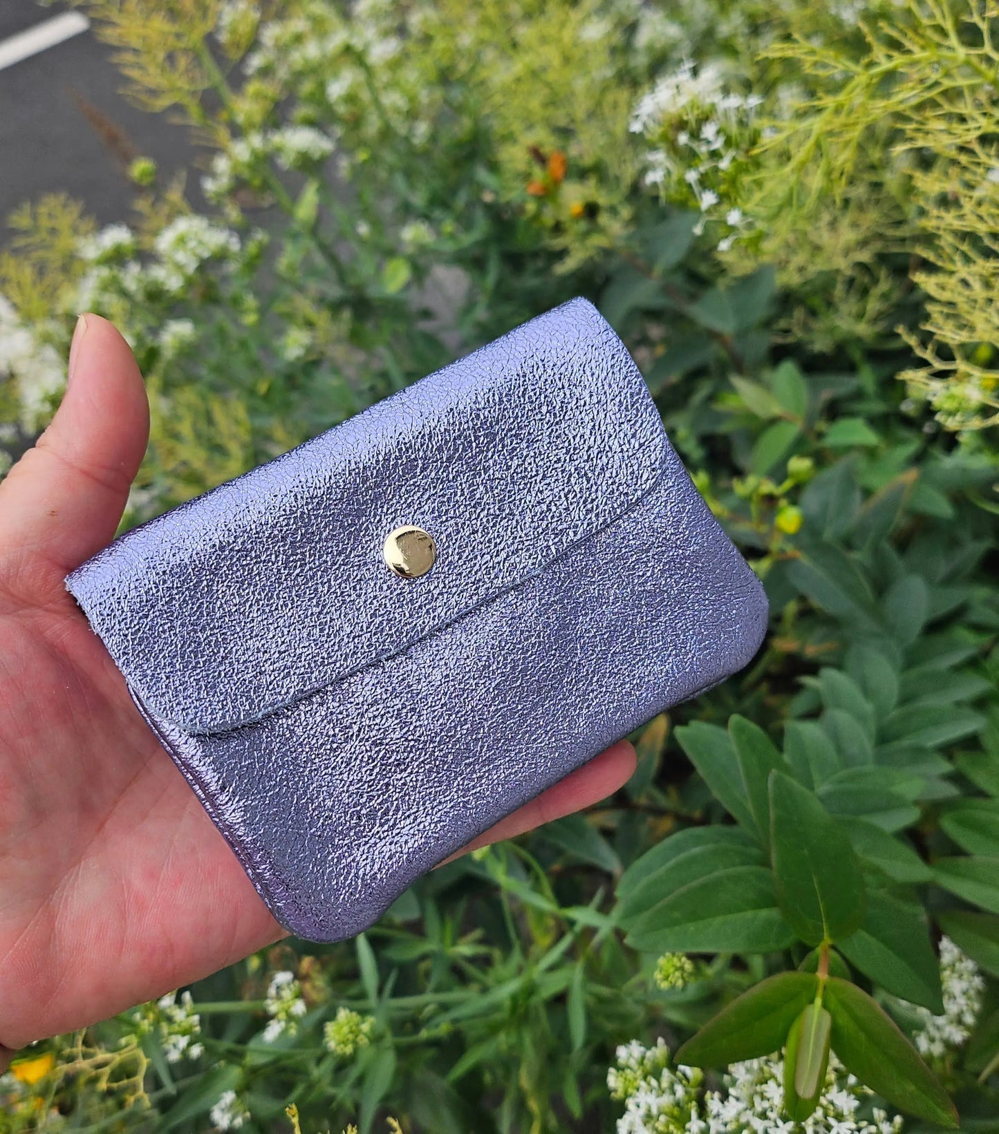 Royal marais - Metallic leather Kangoo wallet: Pink Royal marais