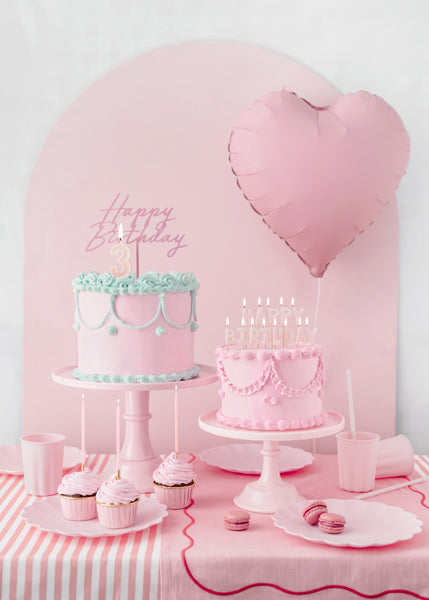 Plain birthday candles, pink, 14 cm: 1pkt/12pc. (SCD-4-081)