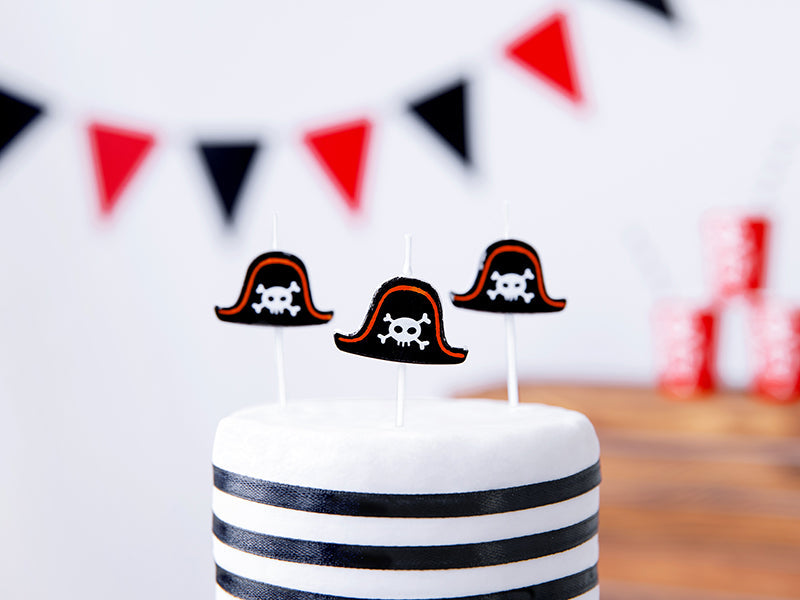Birtday candles Pirates Party, 2cm: 1pkt/5pc. (SCS-3)