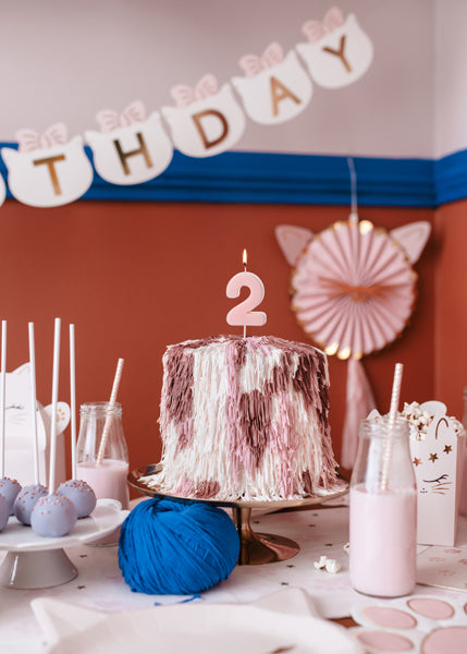 Birthday candle Number 2, light pink, 5.5 cm (SCU10-2-081J)