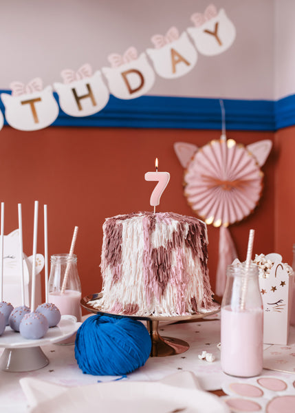 Birthday candle Number 7, light pink, 5.5 cm (SCU10-7-081J)