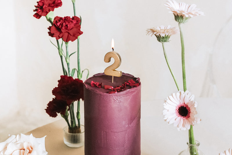 Birthday candle Number 2, 4.5 cm, gold (SCU9-2)