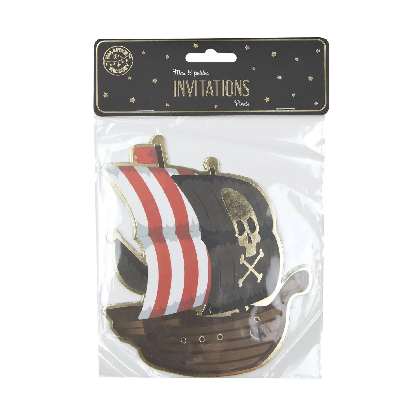 SET OF 8 PIRATE INVITATIONS Tim&Puce Factory