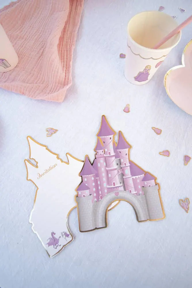 SET OF 8 PRINCESS INVITATIONS Tim&Puce Factory
