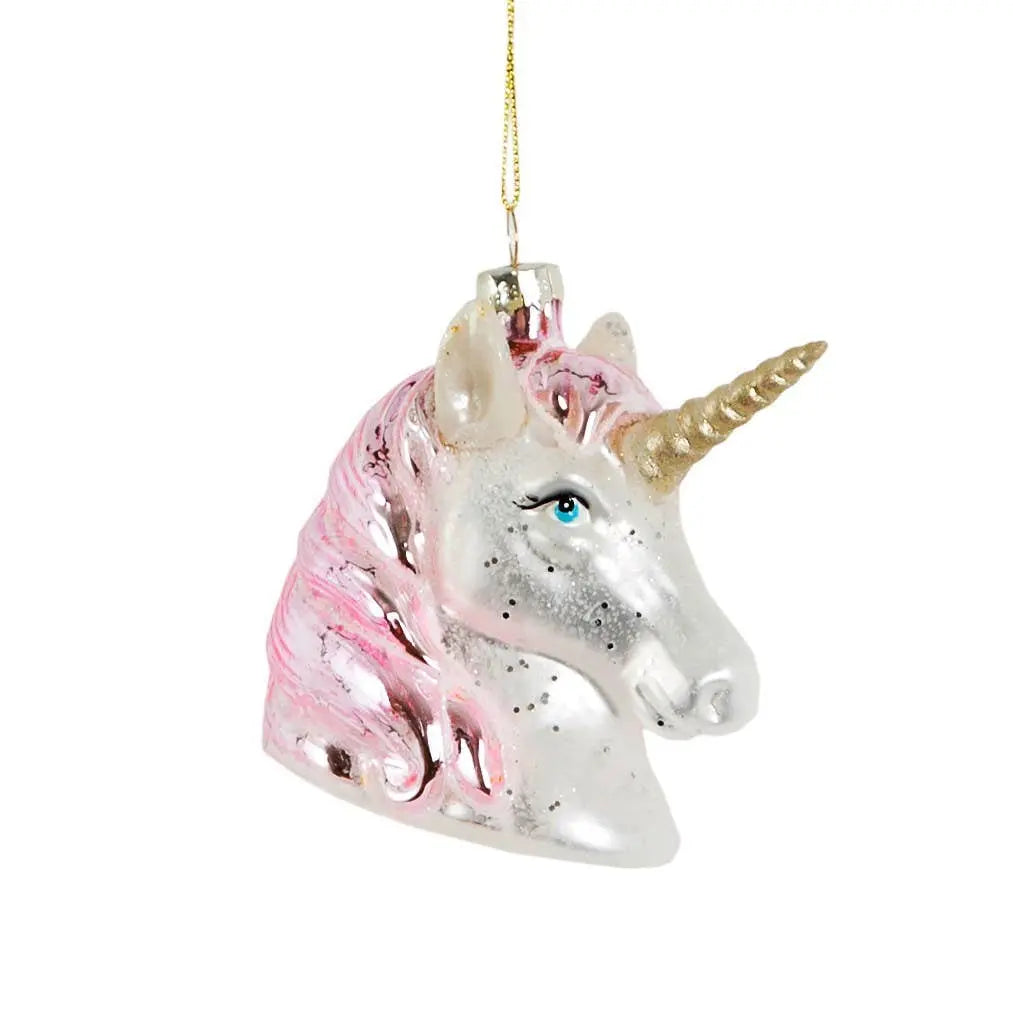 Sass & Belle Europe - Pink Shimmer Unicorn Head Shaped Bauble Sass & Belle Europe