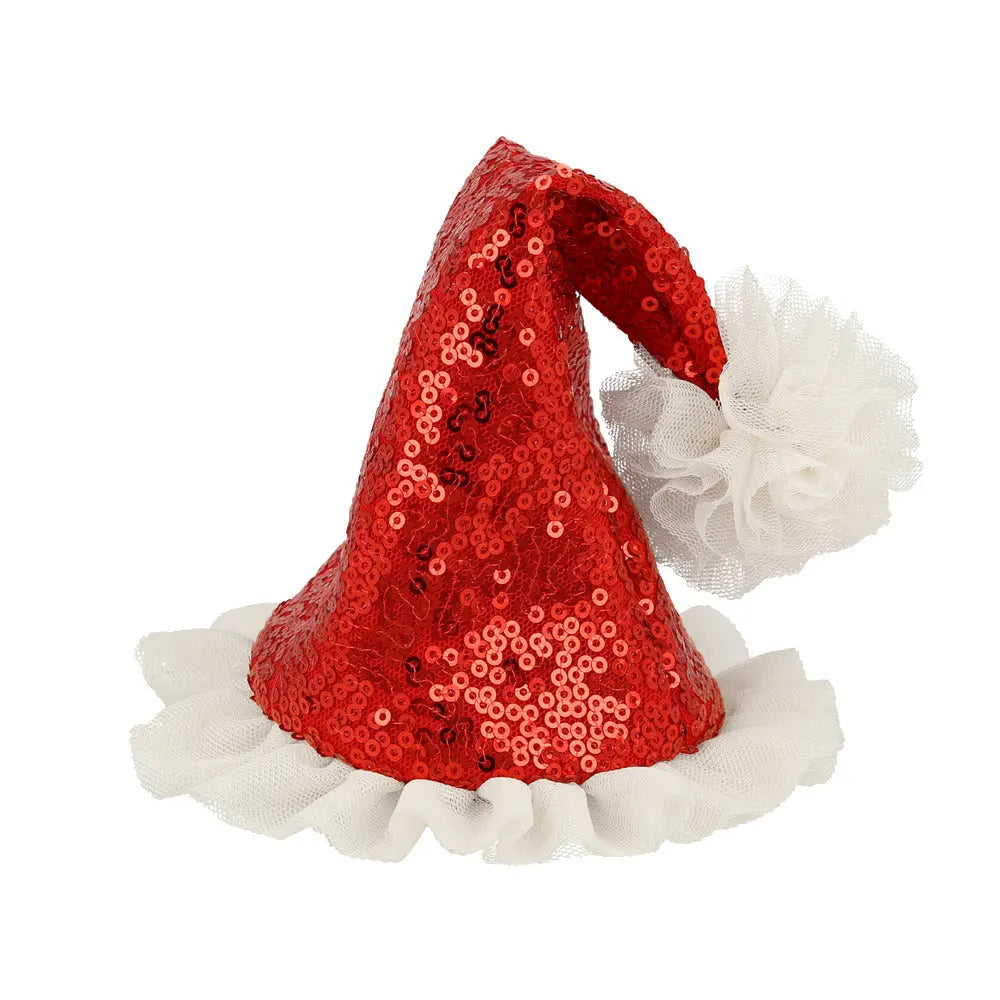 Sequin Santa hat hair clip Meri Meri