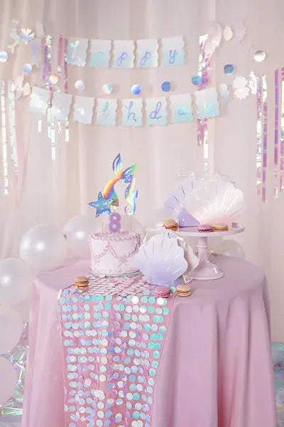 Sequin Table Runner, iridescent, 0.3x2.13m Partydeco