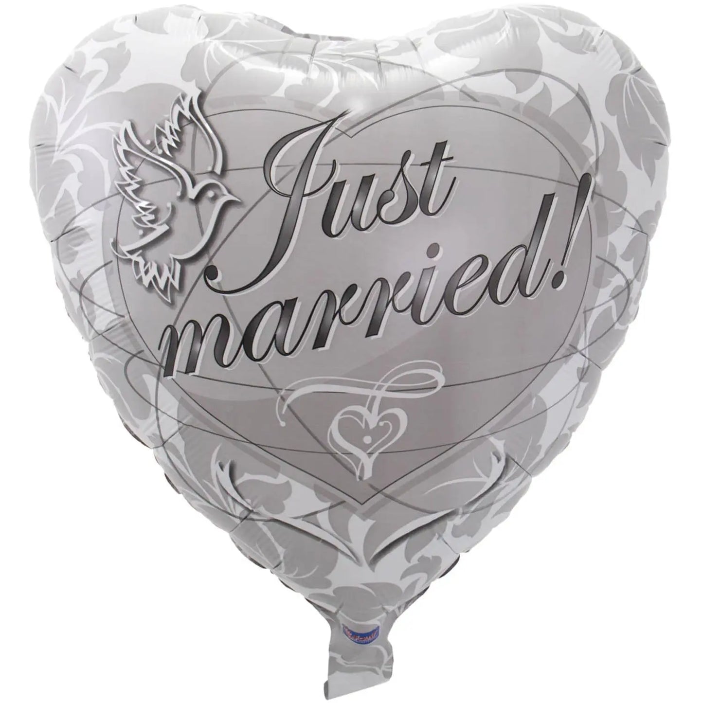 Silver Wedding Anniversary Heart Balloon Just Married unpackaged thepartyville