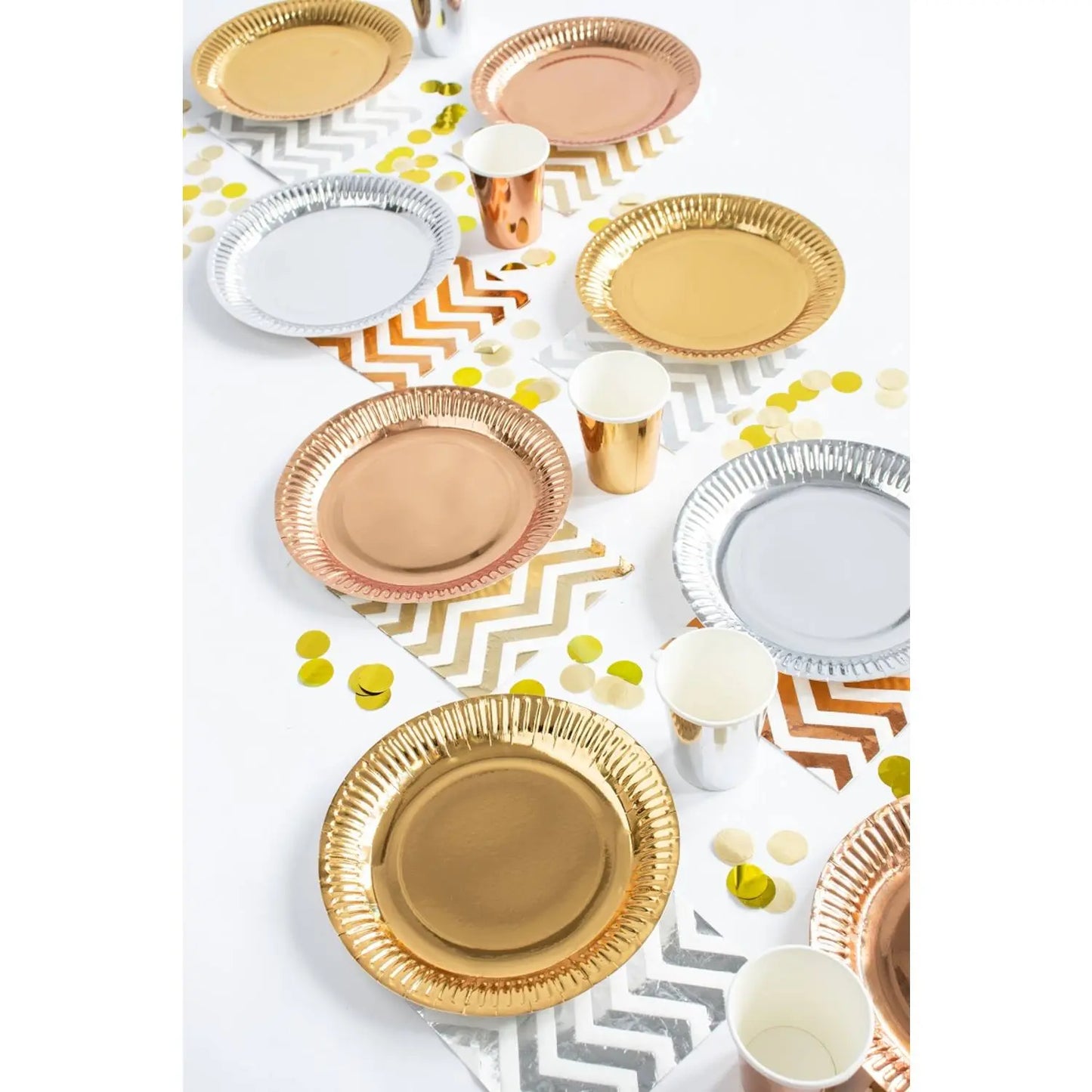 Silver coloured Metallic Cups 250 ml - 8 pieces Folat