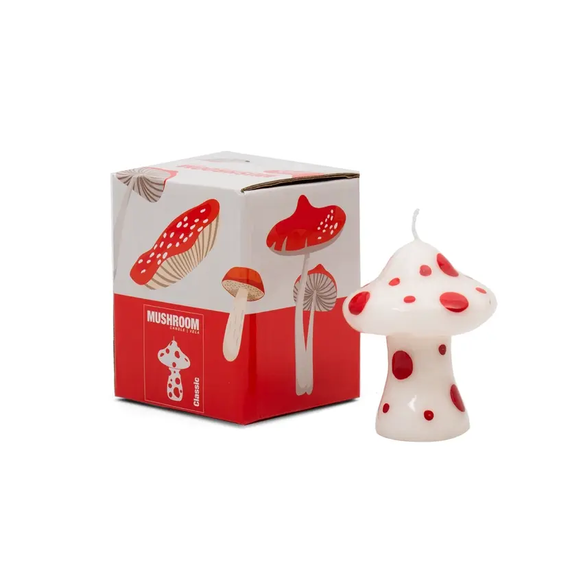 Small Amanita Mushroom Candle - Hand Painted Hf HELIO FERRETI