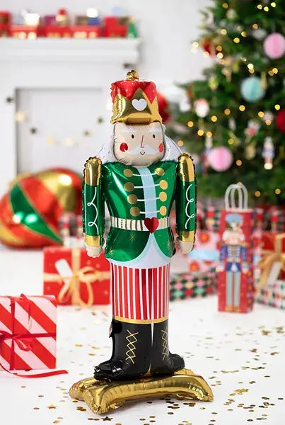 Standing foil balloon Nutcracker, 34x85cm, mix Partydeco