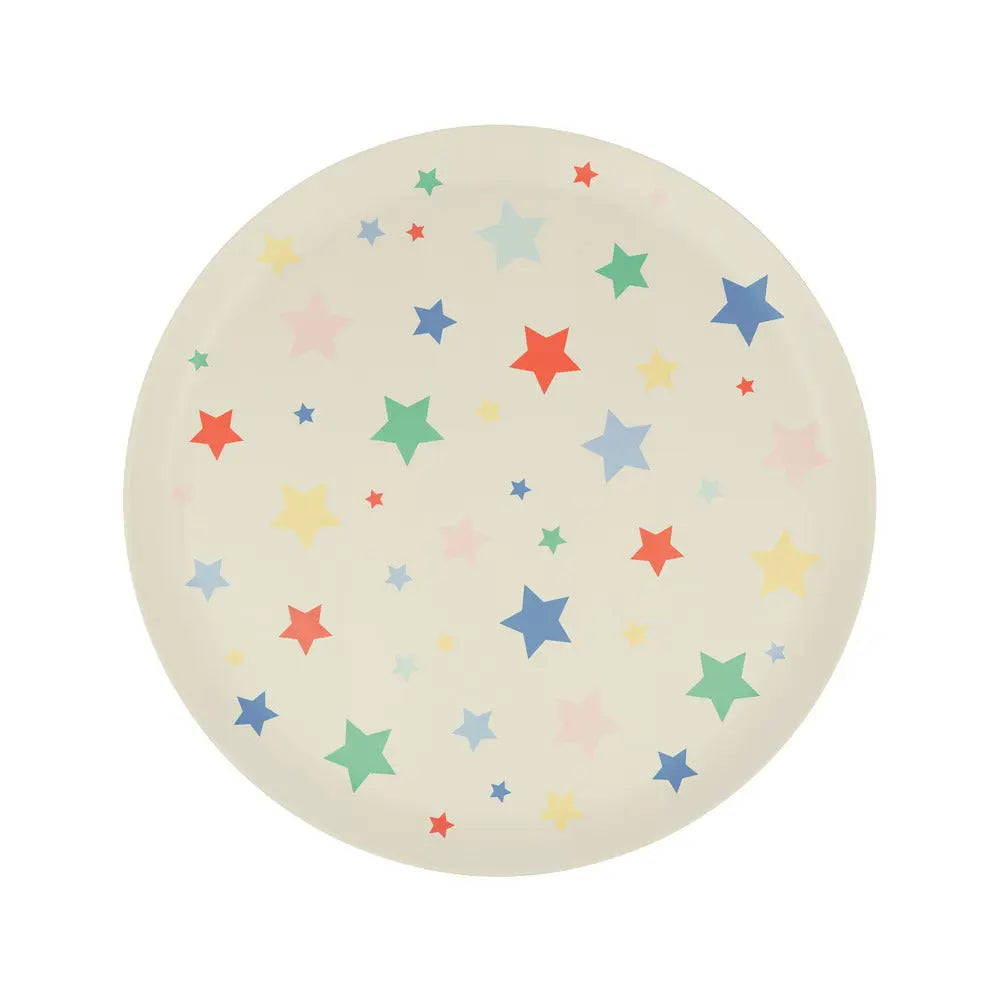 Star pattern recycled plastic plates Small (X 6) Meri Meri