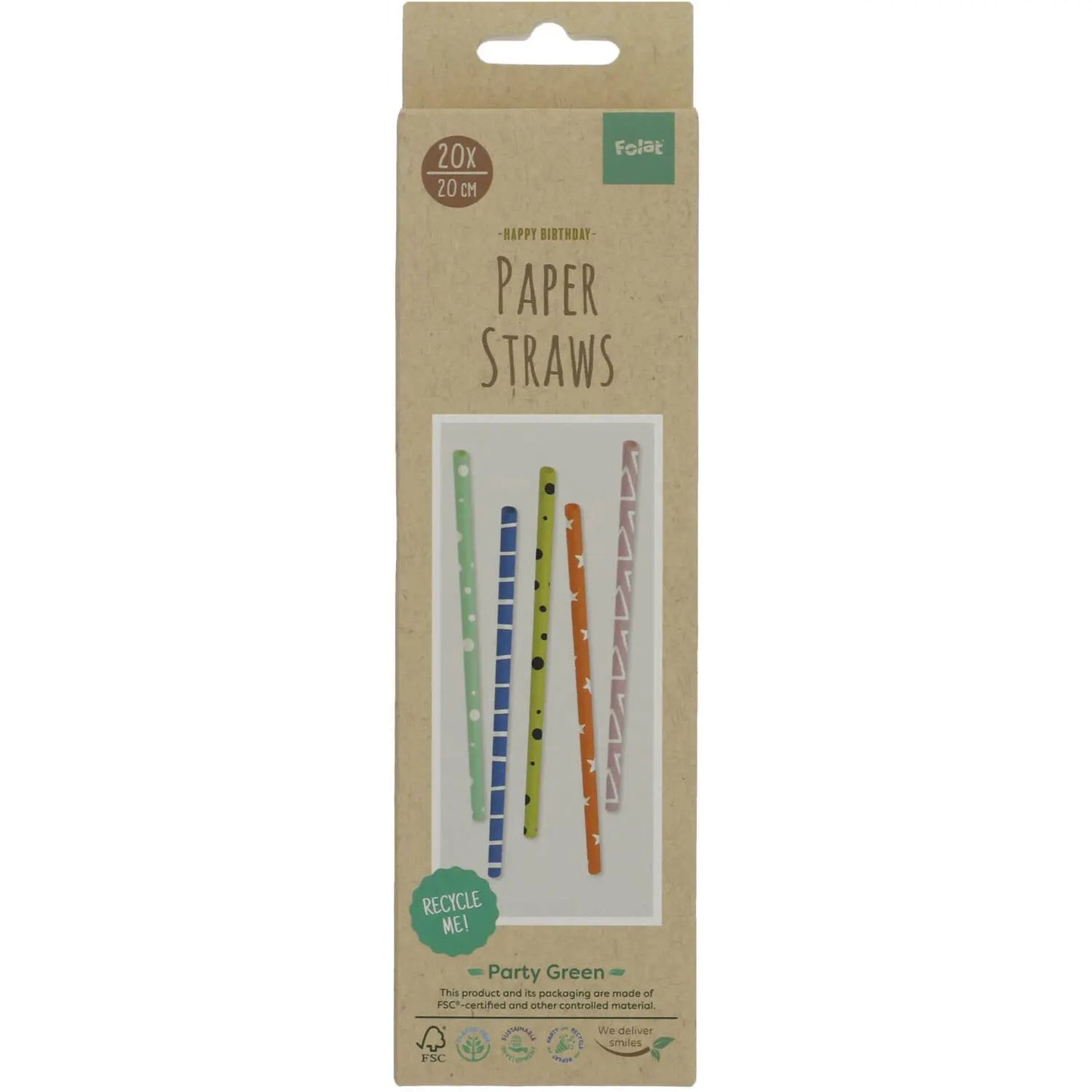 Straws Paper FSC 20cm - 20 pieces Folat