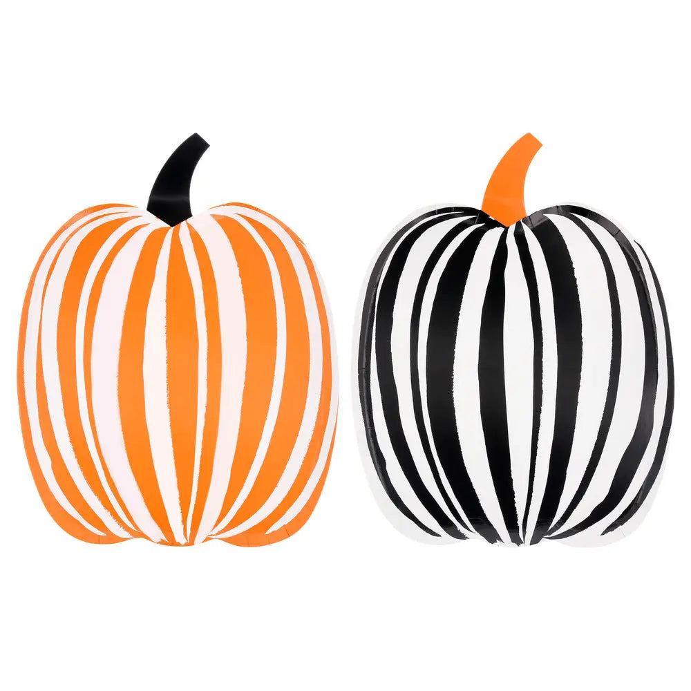 Stripe pumpkin plates X8 Meri Meri