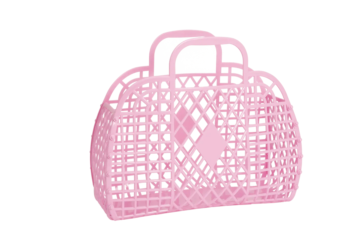 Sun Jellies - Retro Basket Jelly Bag - Small: Blush Pink Sun Jellies