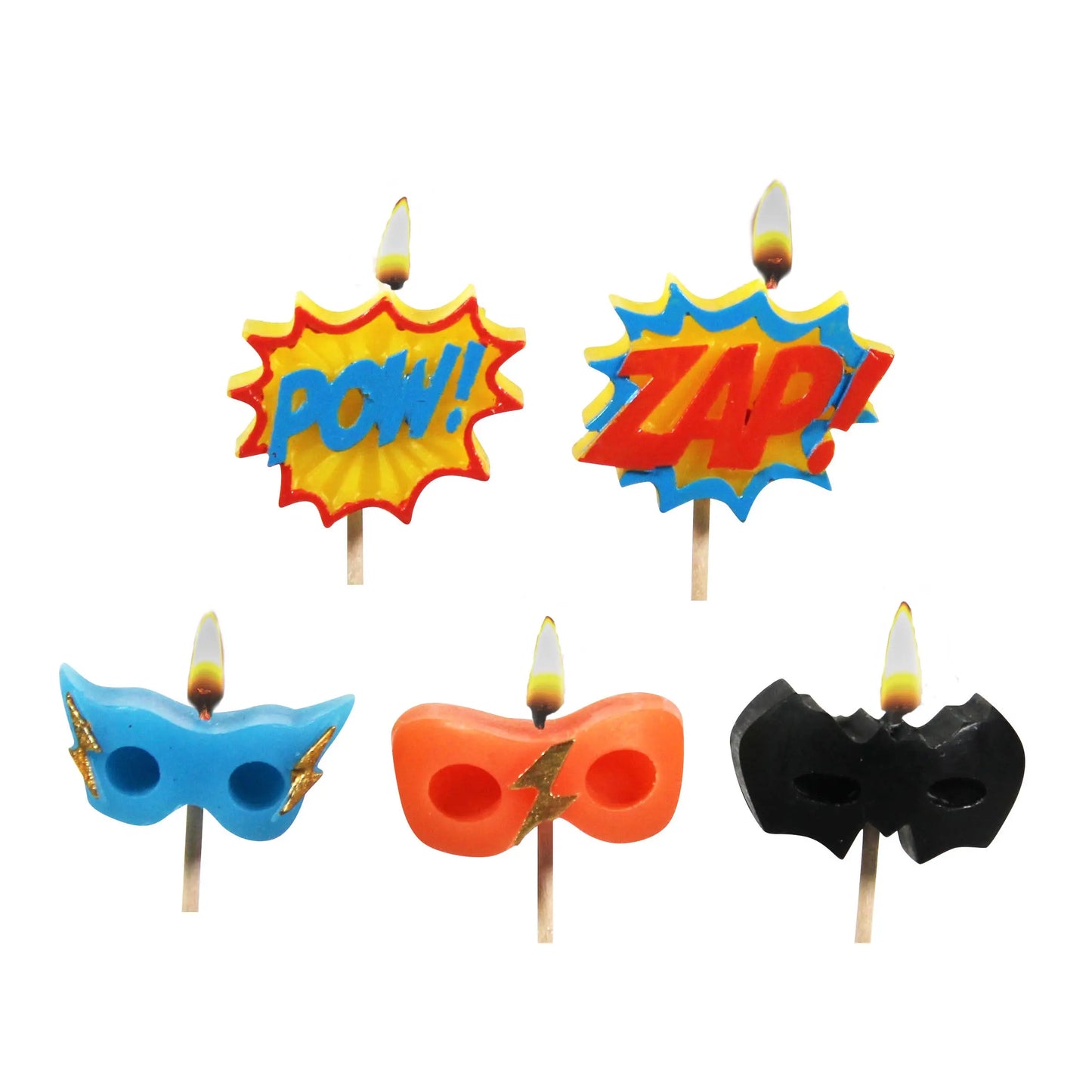 Superhero Candles Smiling Faces