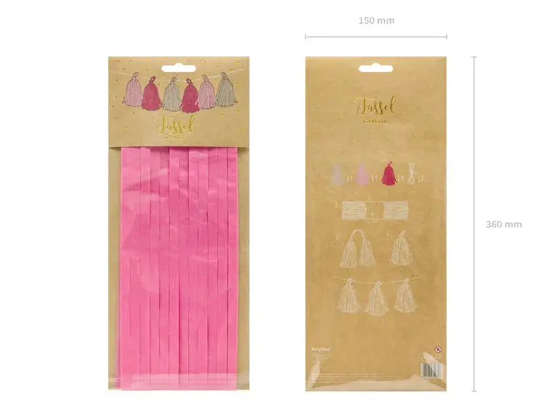 Tassel garland, mix cream pink Partydeco