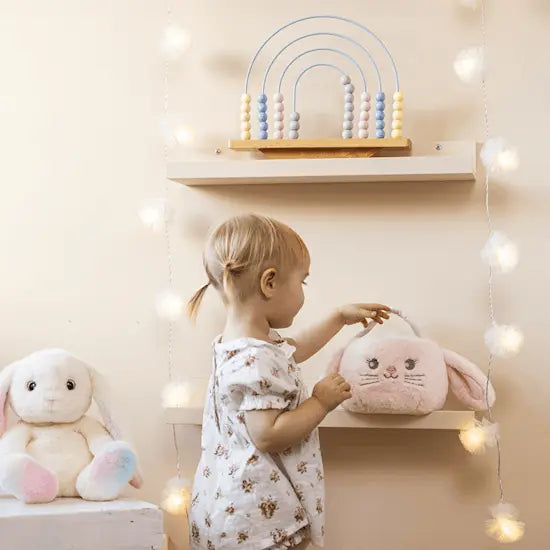 Teddykompaniet - Rabbit basket, pink Teddykompaniet