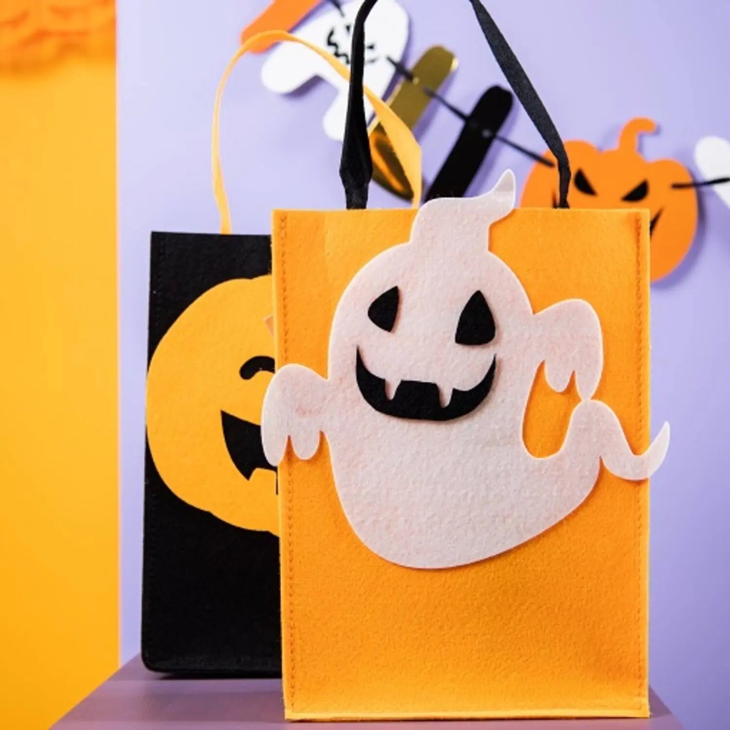Trick or Treat Bag Felt Pumpkin - Halloween BoOo! Folat